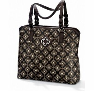 BRIGHTON Coated Canvas RENATA Toledo Brown/Cream Tote Bag Purse